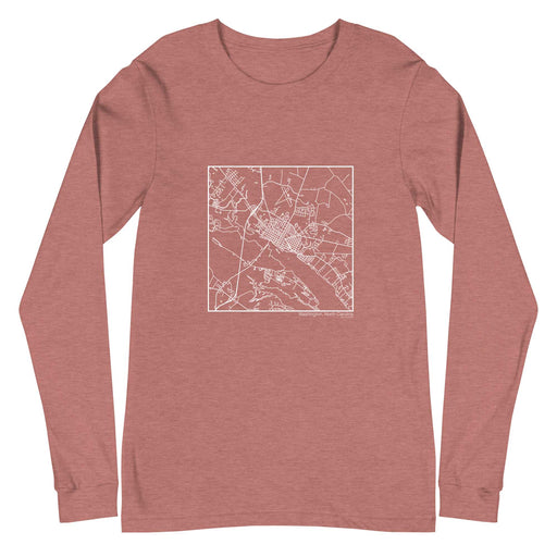 Washington North Carolina  Map Unisex Long-Sleeve T-shirt with City inscription in Heather Mauve