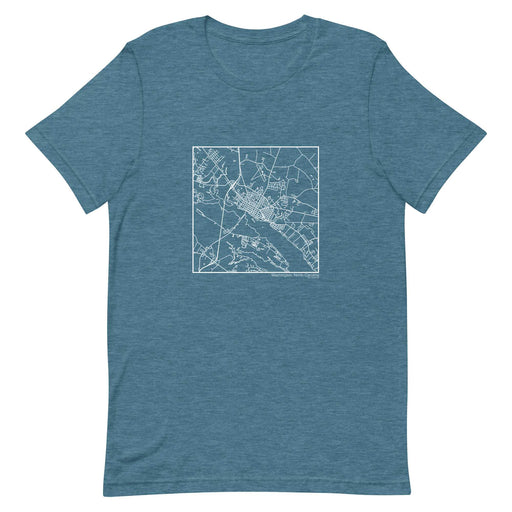 Washington North Carolina  Map Unisex T-Shirt with City inscription in Heather Teal