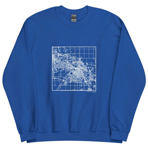 Waterloo Iowa  Map Unisex Crewneck Sweater with City inscription in Royal Blue