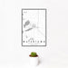 12x18 Watertown South Dakota Map Print Portrait Orientation in Classic Style With Small Cactus Plant in White Planter