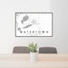 24x36 Watertown South Dakota Map Print Lanscape Orientation in Classic Style Behind 2 Chairs Table and Potted Plant