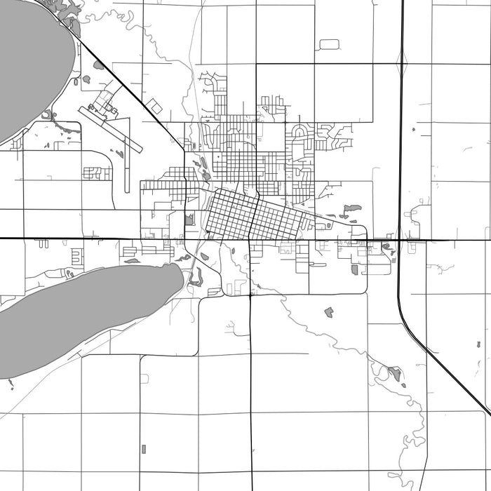 Watertown South Dakota Map Print in Classic Style Zoomed In Close Up Showing Details
