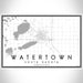 Watertown South Dakota Map Print Landscape Orientation in Classic Style With Shaded Background