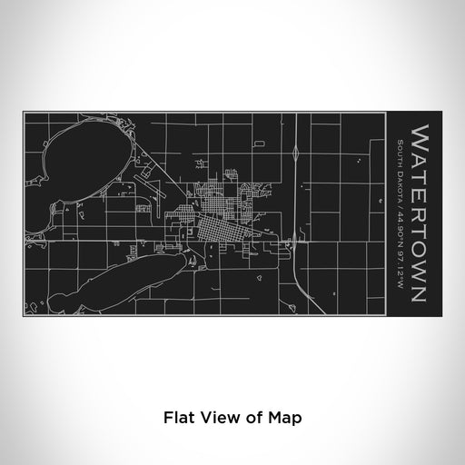 Rendered View of Watertown South Dakota Map Engraving on 17oz Stainless Steel Insulated Cola Bottle in Black