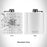 Rendered View of Watertown South Dakota Map Engraving on 6oz Stainless Steel Flask in White