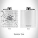 Rendered View of Watertown South Dakota Map Engraving on 6oz Stainless Steel Flask in White