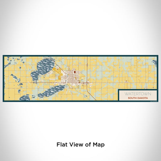 Flat View of Map Custom Watertown South Dakota Map Enamel Mug in Woodblock