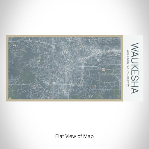 Rendered View of Waukesha Wisconsin Map on 17oz Stainless Steel Insulated Bottle with printed afternoon style map