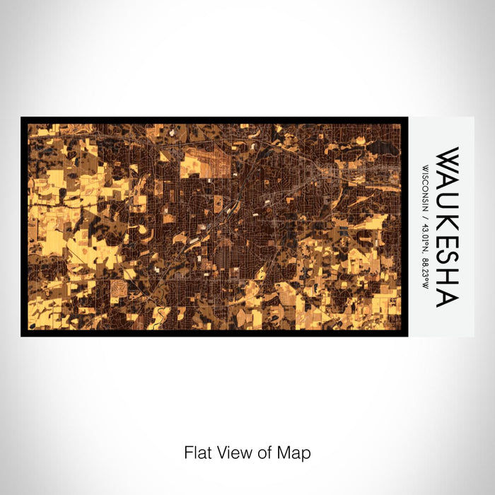 Rendered View of Waukesha Wisconsin Map on 17oz Stainless Steel Insulated Bottle with printed ember style map