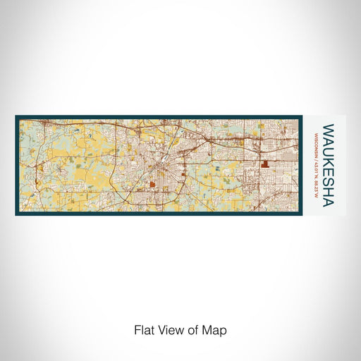 Rendered View of Waukesha Wisconsin Map on 10oz Stainless Steel Insulated Cup in Woodblock with Sliding Lid