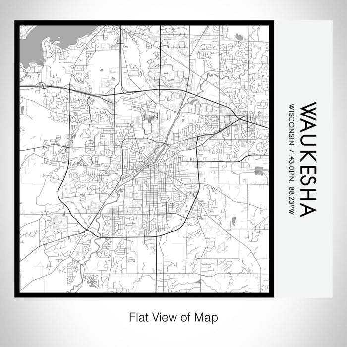 Rendered View of Waukesha Wisconsin Map on 17oz Stainless Steel Insulated Tumbler in Classic Map Style