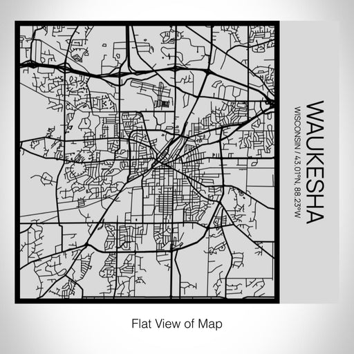Rendered View of Waukesha Wisconsin Map on 17oz Stainless Steel Insulated Tumbler in Tactile Lines with Succulent in Background