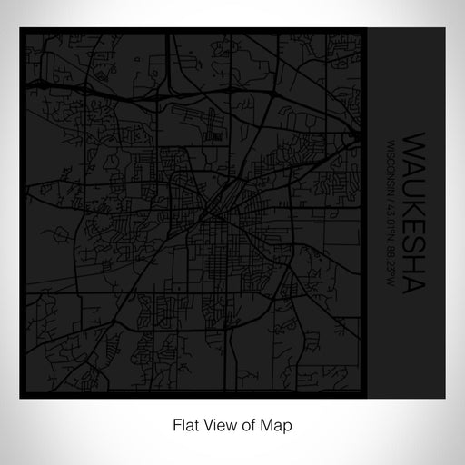 Rendered View of Waukesha Wisconsin Map on 17oz Stainless Steel Insulated Tumbler in Matte Black with Tactile Lines