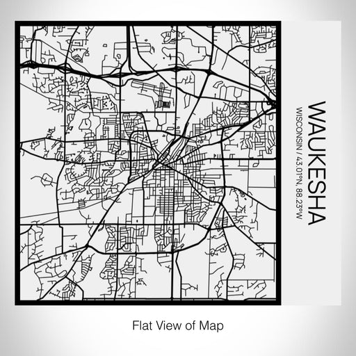 Rendered View of Waukesha Wisconsin Map on 17oz Stainless Steel Insulated Tumbler in Matte White with Tactile Lines