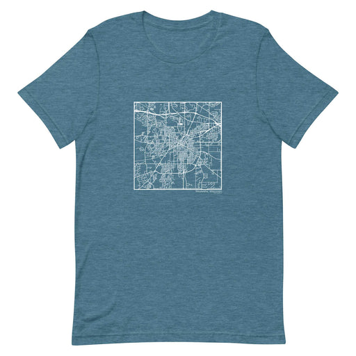 Waukesha Wisconsin  Map Unisex T-Shirt with City inscription in Heather Teal
