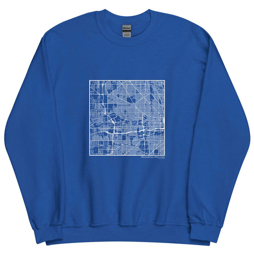 Wauwatosa Wisconsin  Map Unisex Crewneck Sweater with City inscription in Royal Blue