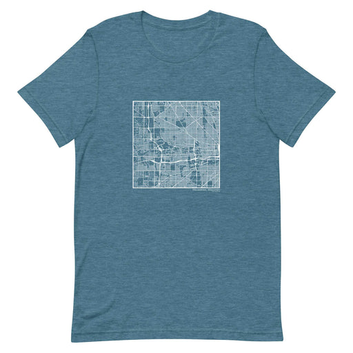 Wauwatosa Wisconsin  Map Unisex T-Shirt with City inscription in Heather Teal