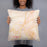 Person holding 18x18 Custom Waverly Ohio Map Throw Pillow in Watercolor