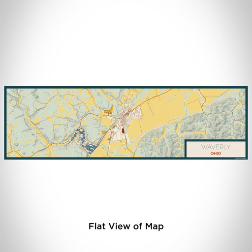 Flat View of Map Custom Waverly Ohio Map Enamel Mug in Woodblock