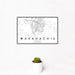 12x18 Waxahachie Texas Map Print Landscape Orientation in Classic Style With Small Cactus Plant in White Planter