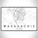 Waxahachie Texas Map Print Landscape Orientation in Classic Style With Shaded Background