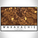 Waxahachie Texas Map Print Landscape Orientation in Ember Style With Shaded Background