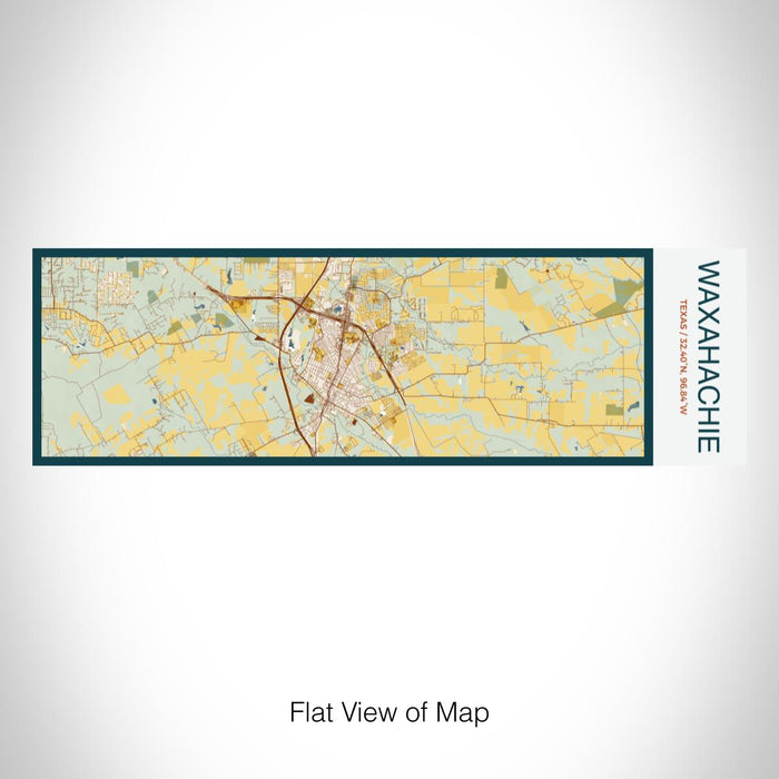 Rendered View of Waxahachie Texas Map on 10oz Stainless Steel Insulated Cup in Woodblock with Sliding Lid