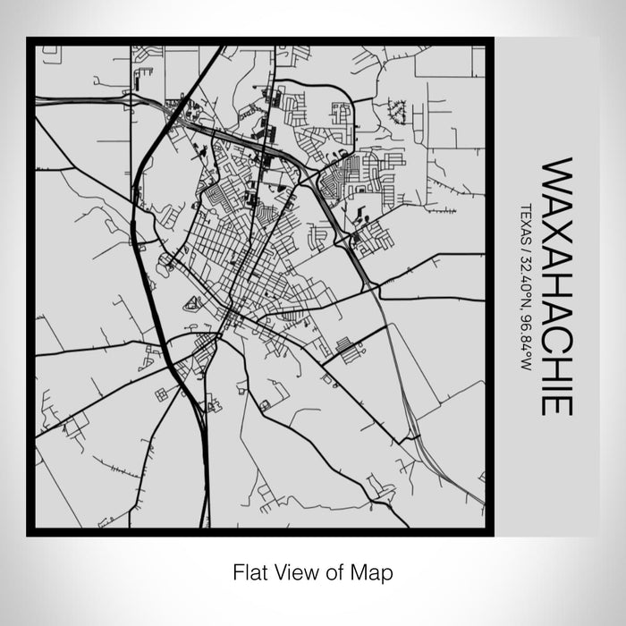 Rendered View of Waxahachie Texas Map on 17oz Stainless Steel Insulated Tumbler in Tactile Lines with Succulent in Background