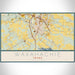Waxahachie Texas Map Print Landscape Orientation in Woodblock Style With Shaded Background