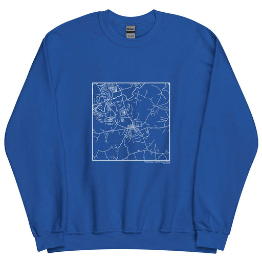 Waxhaw North Carolina  Map Unisex Crewneck Sweater with City inscription in Royal Blue