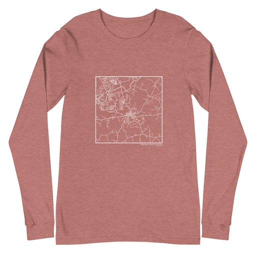 Waxhaw North Carolina  Map Unisex Long-Sleeve T-shirt with City inscription in Heather Mauve