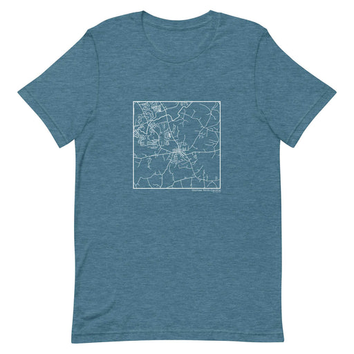 Waxhaw North Carolina  Map Unisex T-Shirt with City inscription in Heather Teal