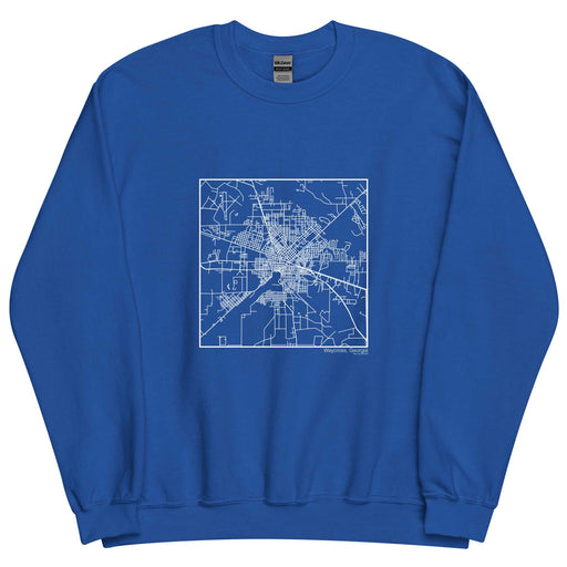 Waycross Georgia  Map Unisex Crewneck Sweater with City inscription in Royal Blue