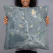 Person holding 22x22 Custom Wayne New Jersey Map Throw Pillow in Afternoon