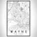 Wayne New Jersey Map Print Portrait Orientation in Classic Style With Shaded Background