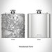 Rendered View of Wayne New Jersey Map Engraving on 6oz Stainless Steel Flask