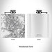 Rendered View of Wayne New Jersey Map Engraving on 6oz Stainless Steel Flask in White