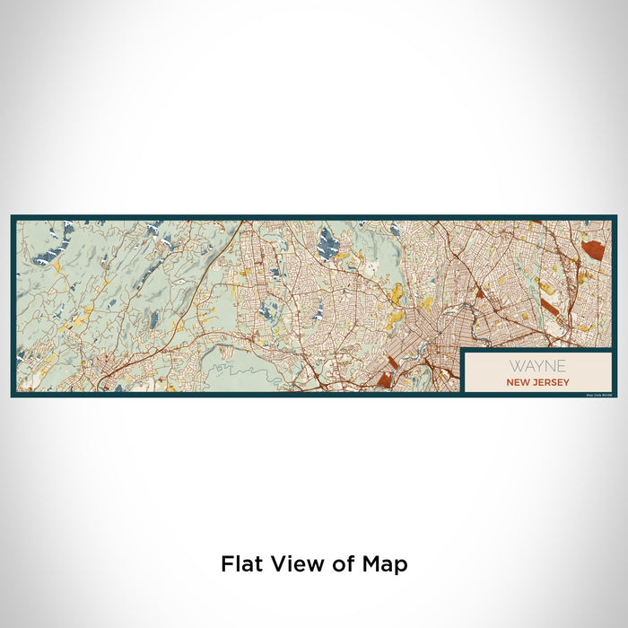 Flat View of Map Custom Wayne New Jersey Map Enamel Mug in Woodblock