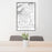 24x36 Waynesville North Carolina Map Print Portrait Orientation in Classic Style Behind 2 Chairs Table and Potted Plant