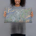 Person holding 20x12 Custom Waynesville North Carolina Map Throw Pillow in Afternoon