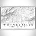 Waynesville North Carolina Map Print Landscape Orientation in Classic Style With Shaded Background