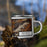 Right View Custom Waynesville North Carolina Map Enamel Mug in Ember on Grass With Trees in Background