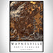 Waynesville North Carolina Map Print Portrait Orientation in Ember Style With Shaded Background