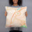 Person holding 18x18 Custom Waynesville North Carolina Map Throw Pillow in Watercolor