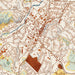 Waynesville North Carolina Map Print in Woodblock Style Zoomed In Close Up Showing Details