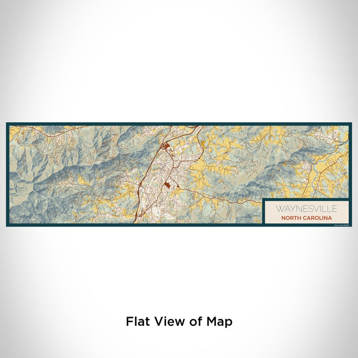 Flat View of Map Custom Waynesville North Carolina Map Enamel Mug in Woodblock