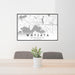 24x36 Wayzata Minnesota Map Print Lanscape Orientation in Classic Style Behind 2 Chairs Table and Potted Plant