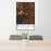 24x36 Wayzata Minnesota Map Print Portrait Orientation in Ember Style Behind 2 Chairs Table and Potted Plant
