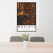 24x36 Wayzata Minnesota Map Print Portrait Orientation in Ember Style Behind 2 Chairs Table and Potted Plant