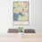 24x36 Wayzata Minnesota Map Print Portrait Orientation in Woodblock Style Behind 2 Chairs Table and Potted Plant